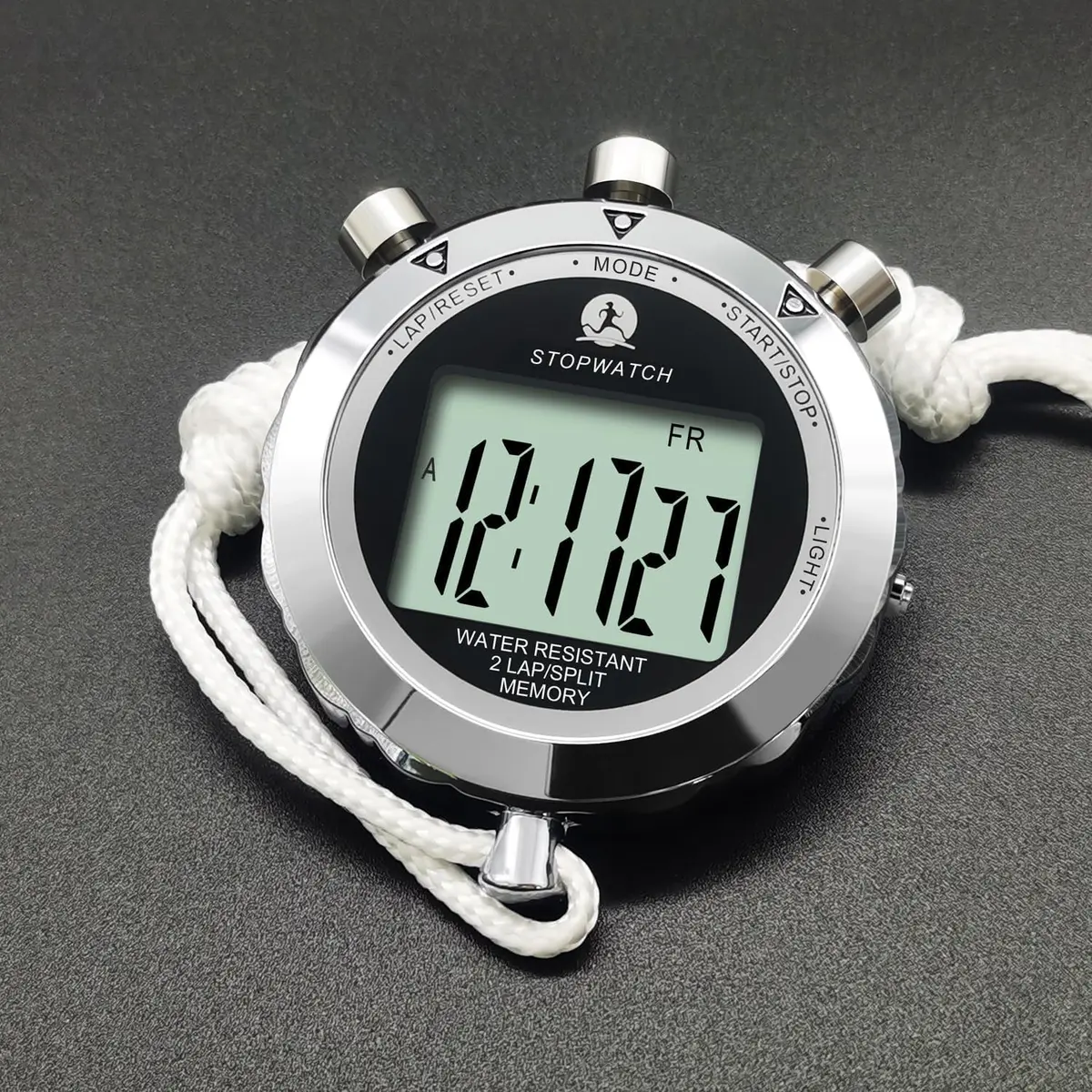 Rolilink Metal Stopwatch with Backlight & Alarm | 2 Lap Memory, 1/100 Sec Accuracy, 7.3cm (2.87in) - view 10