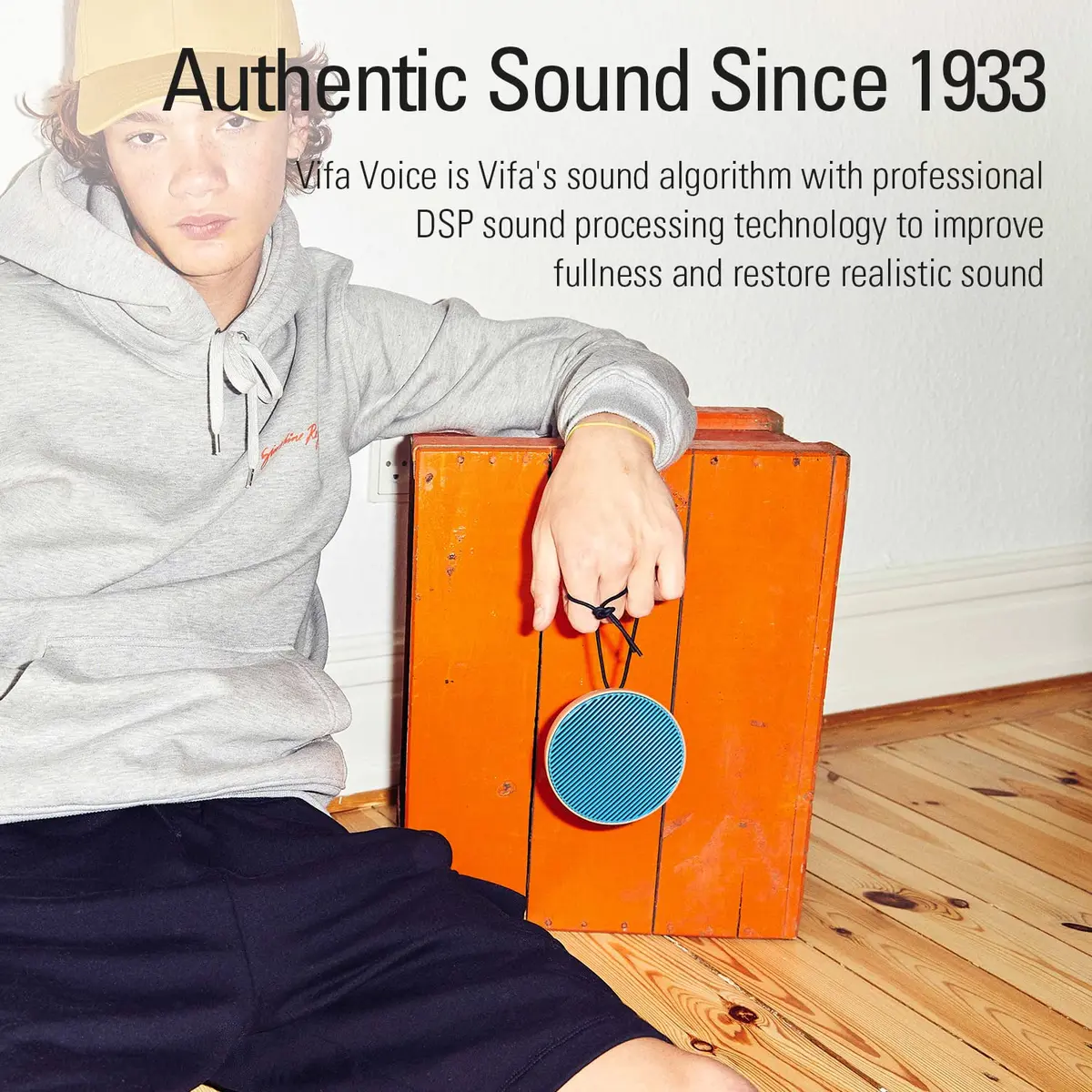 Vifa City Portable Wireless Bluetooth Speaker with Dual Pairing & IPX4 Waterproof, 20W HiFi Audio, 65mm Drivers, Burgundy Blush | Modern Premium Design - view 7
