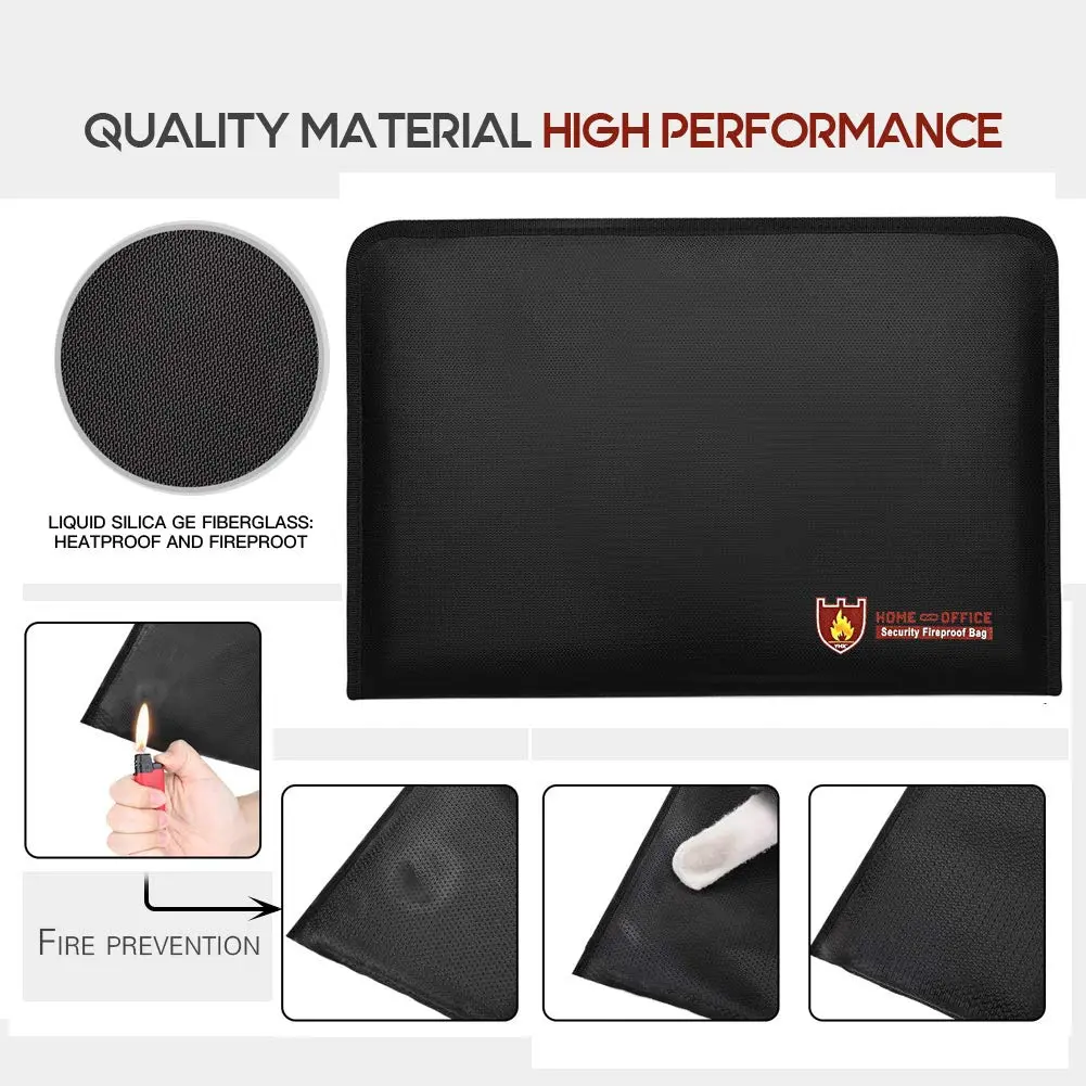 HSP-HSWITI Fireproof Document Bag Fire & Water Resistant File Folder 12 Pockets Clear | Waterproof Safe for Valuables - view 4