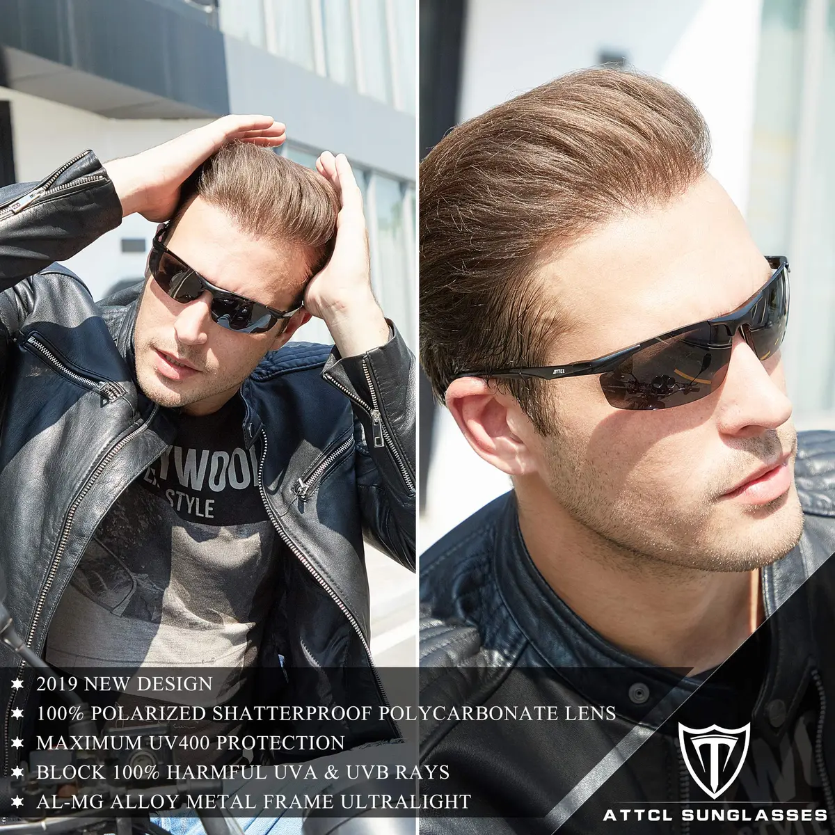 ATTCL Polarized UV Protection Sports Sunglasses for Men Aluminum-Mg Frame | Lightweight & Unbreakable - view 2