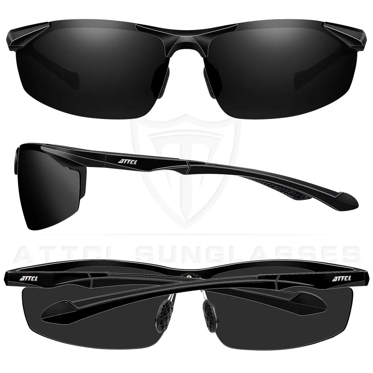 ATTCL Polarized UV Protection Sports Sunglasses for Men Aluminum-Mg Frame | Lightweight & Unbreakable - view 3