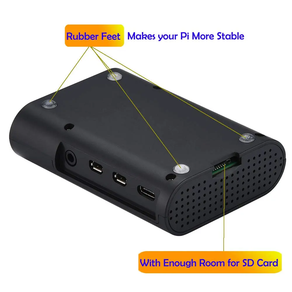 MazerPi Raspberry Pi 4 Case with Cooling Fan & Heatsink | ABS Protective Enclosure for Pi 4B - view 5