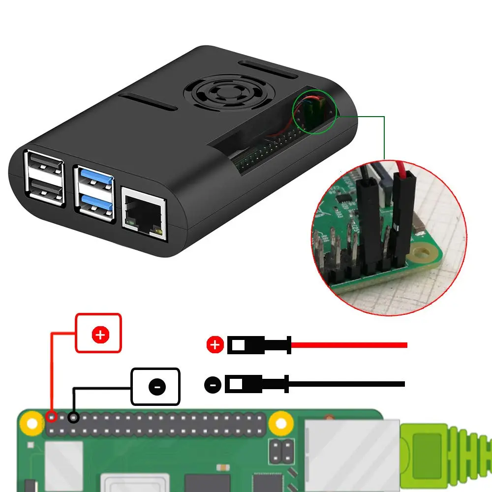 MazerPi Raspberry Pi 4 Case with Cooling Fan & Heatsink | ABS Protective Enclosure for Pi 4B - view 6