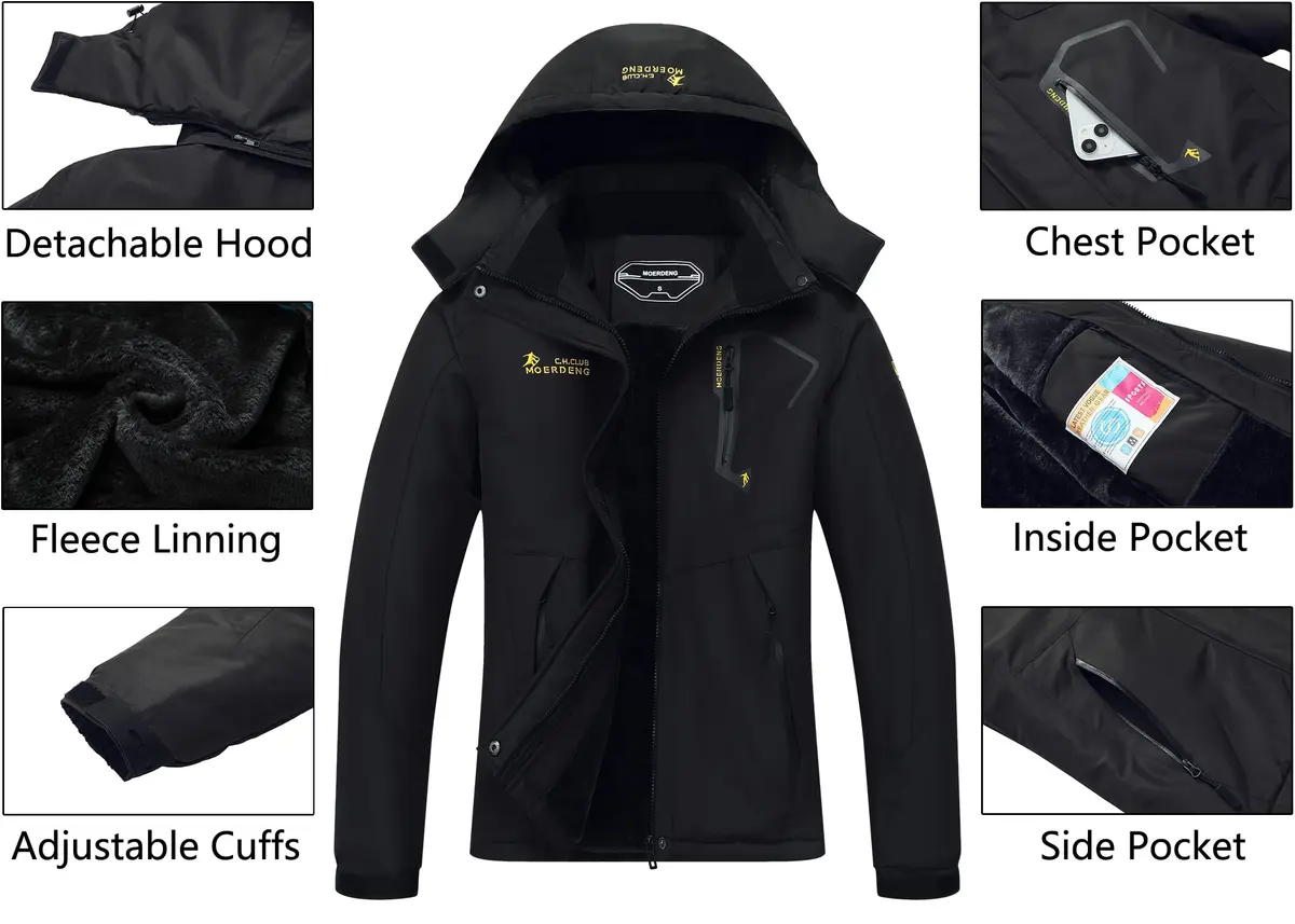 MOERDENG Women's Ski Jacket Warm Winter Coat Snowboarding Jacket | Waterproof Windproof & Breathable - view 4