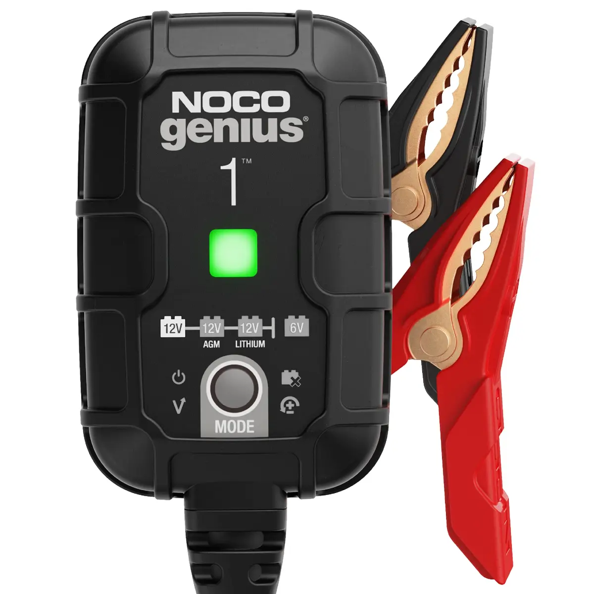 NOCO GENIUS1 1A 6/12V Smart Battery Charger & Maintainer | Charges Dead Batteries, Restores Health - main product image