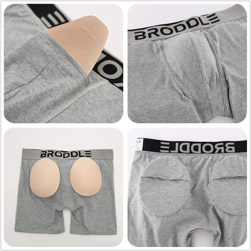 BRODDLE Men's Padded Boxer Briefs with Butt Enhancer Grey Large | Enhances Shape for a Fuller Look - view 7