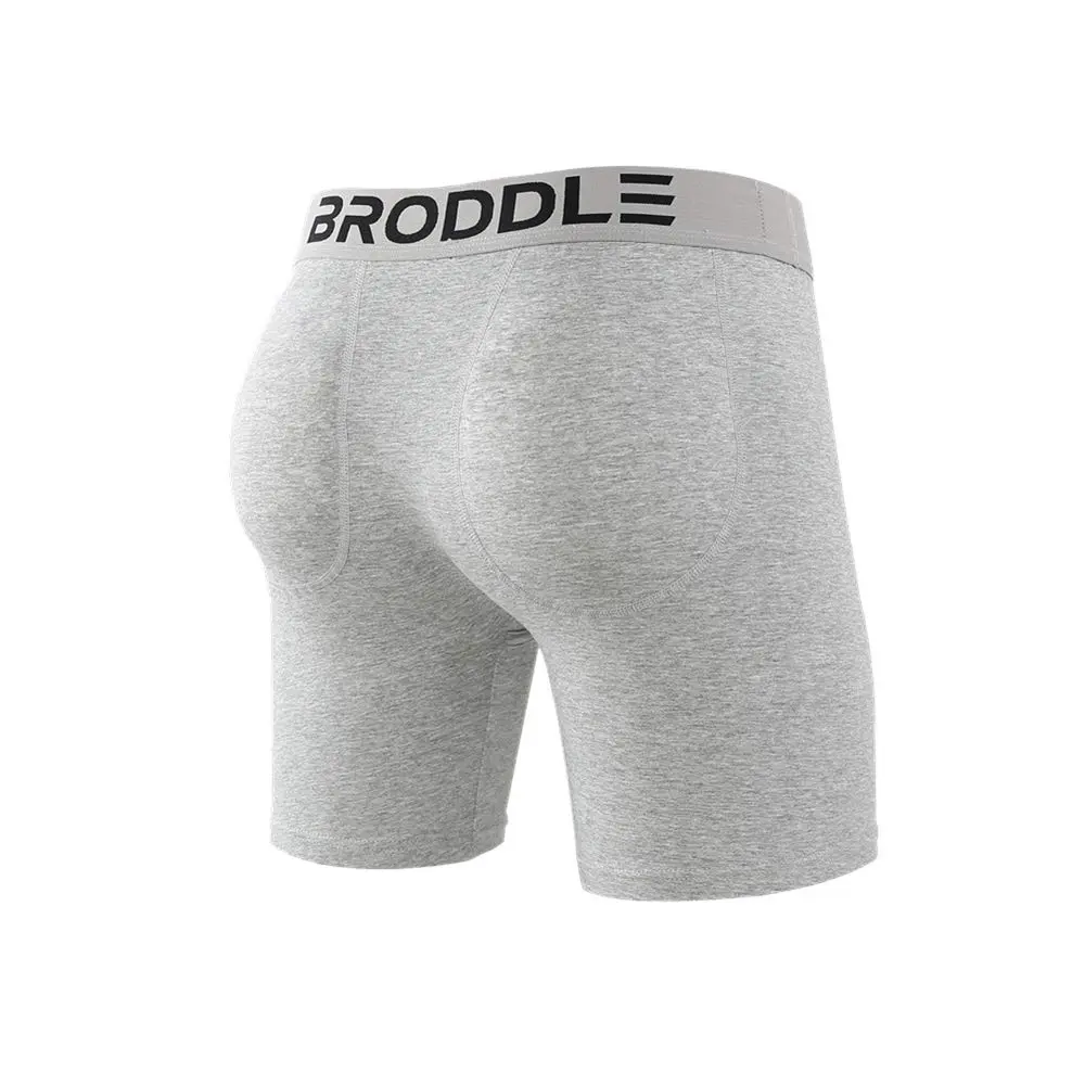 BRODDLE Men's Padded Boxer Briefs with Butt Enhancer Grey Large | Enhances Shape for a Fuller Look - view 3