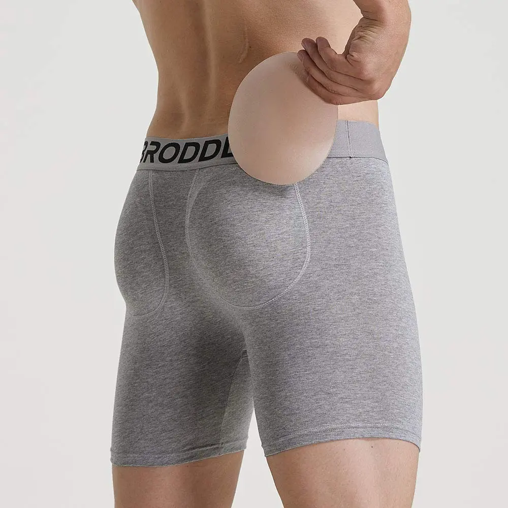 BRODDLE Men's Padded Boxer Briefs with Butt Enhancer Grey Large | Enhances Shape for a Fuller Look - view 4