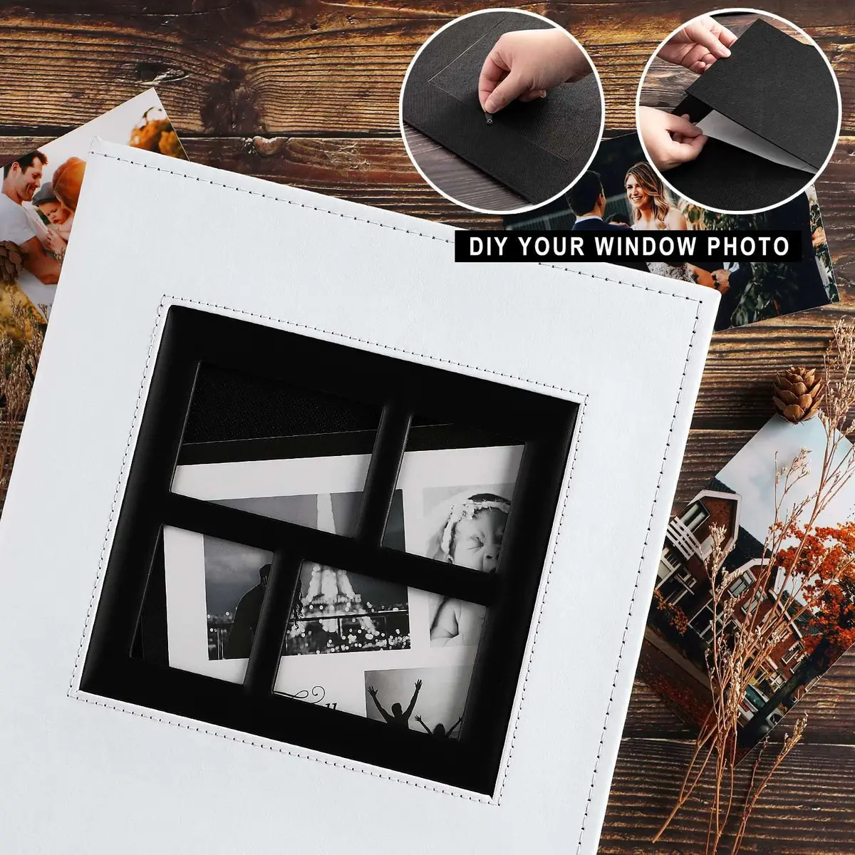 Ywlake Photo Album 4x6 1000 Pockets | Extra Large Capacity Family Wedding Album with Leather Cover - view 4