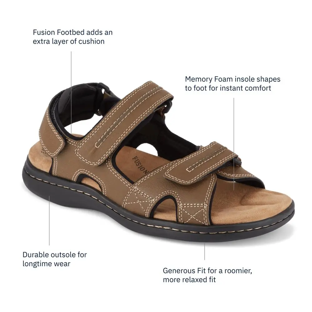 Dockers Mens Newpage Outdoor Sport Sandal Memory Foam, Dark Tan, 15 Wide | Water-Friendly, All-Day Comfort - view 8