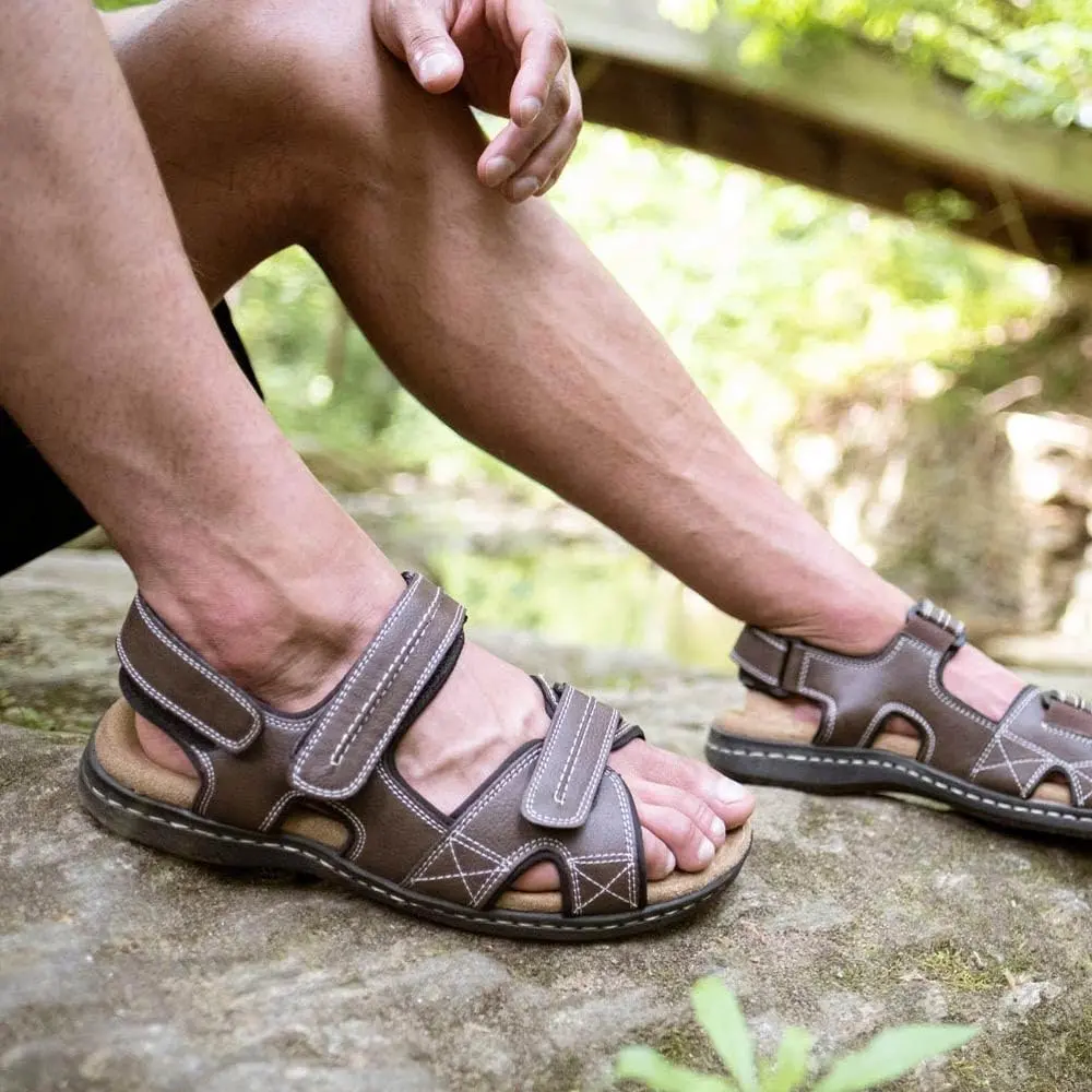 Dockers Mens Newpage Outdoor Sport Sandal Memory Foam, Dark Tan, 15 Wide | Water-Friendly, All-Day Comfort - view 2