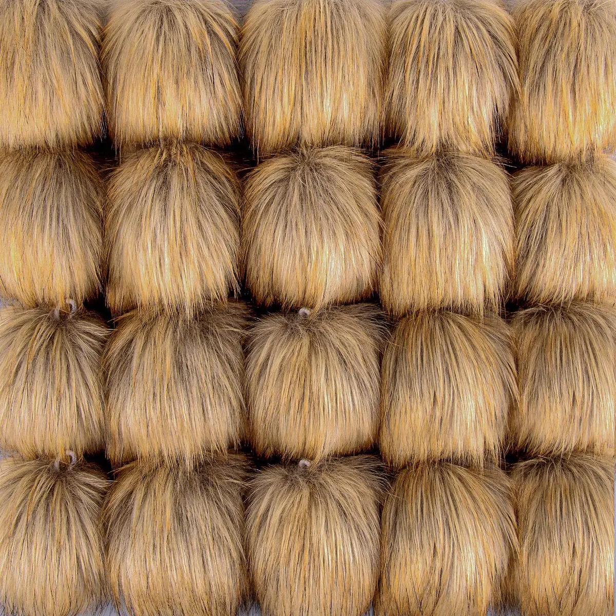 SIQUK 20 Pieces Faux Fur Pom Pom DIY 10cm (3.94 inches) | Fluffy Light Brown Pompoms for Hats, Scarves, Bags - main product image