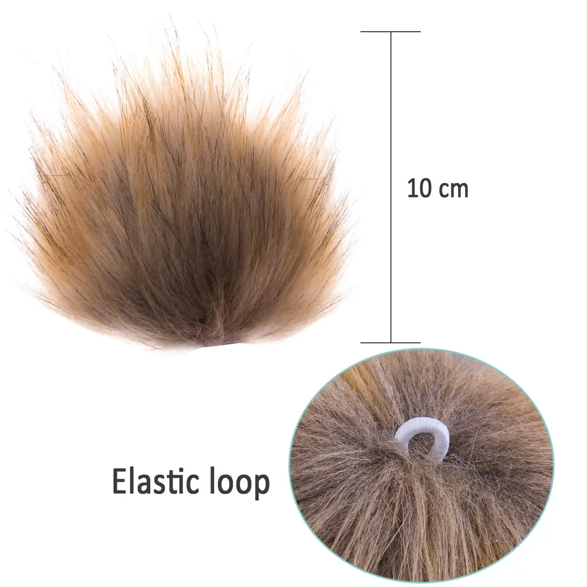 SIQUK 20 Pieces Faux Fur Pom Pom DIY 10cm (3.94 inches) | Fluffy Light Brown Pompoms for Hats, Scarves, Bags - view 2