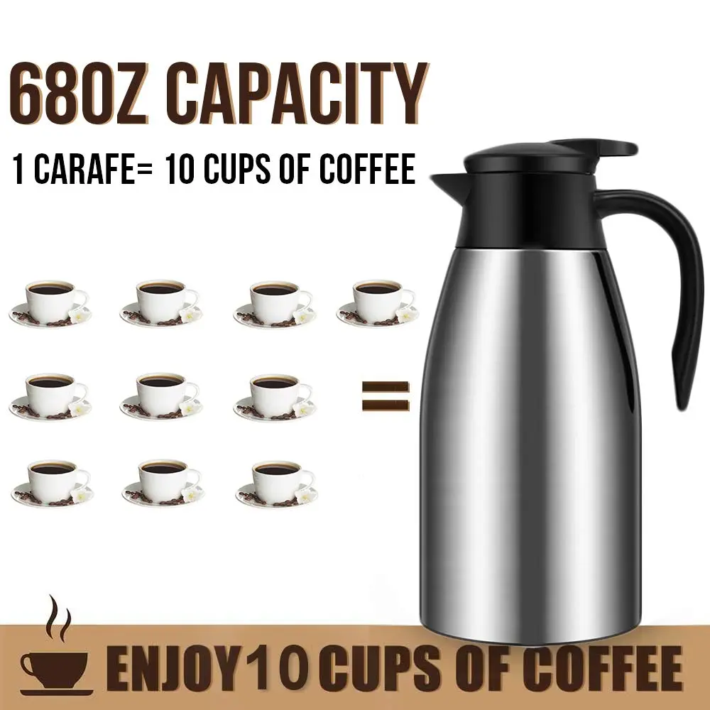 GearRoot 68oz Coffee Carafe Insulated | Keeps Beverages Hot 12H & Cold 24H - view 5