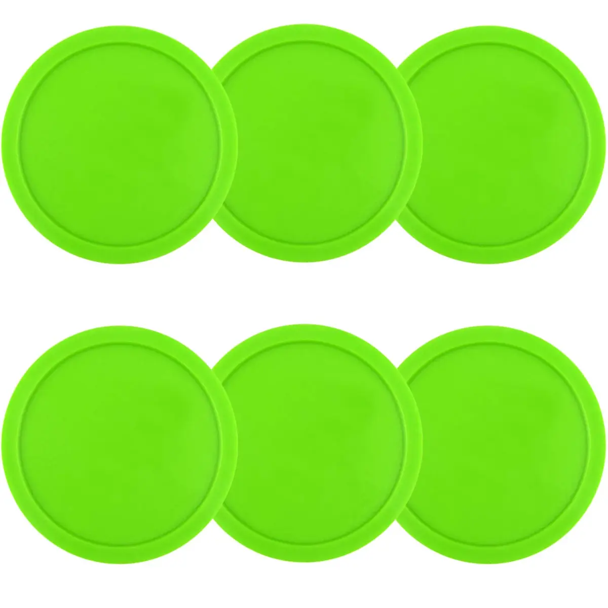 ONE250 Green Air Hockey Pucks (6 Pcs, 3.25 inch Diameter) | Durable ABS Replacement Accessories for Standard Game Tables - view 5