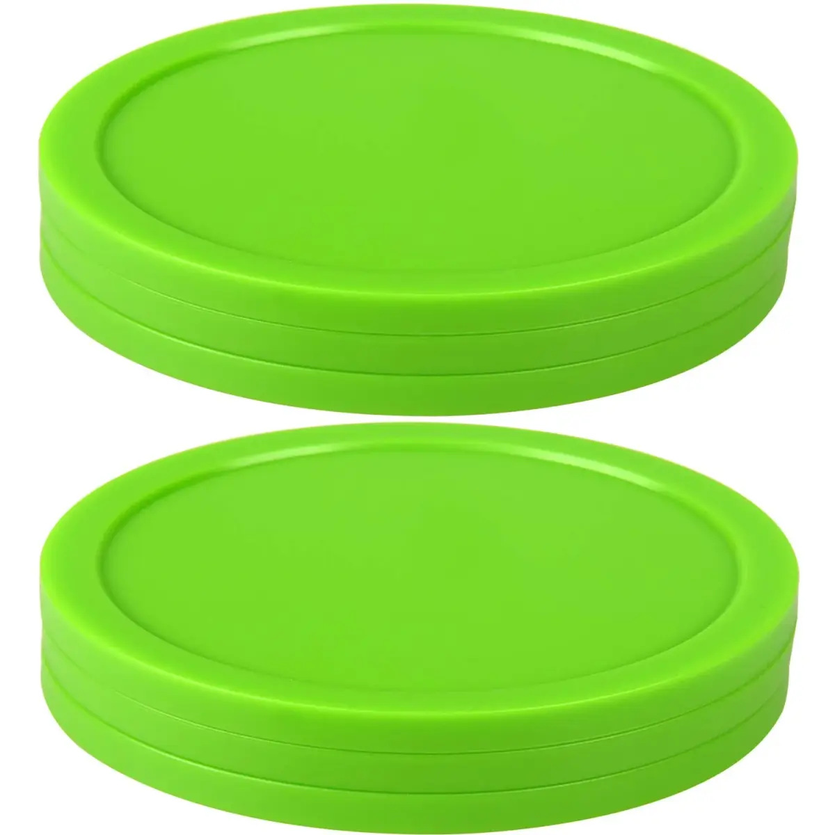 ONE250 Green Air Hockey Pucks (6 Pcs, 3.25 inch Diameter) | Durable ABS Replacement Accessories for Standard Game Tables - view 2