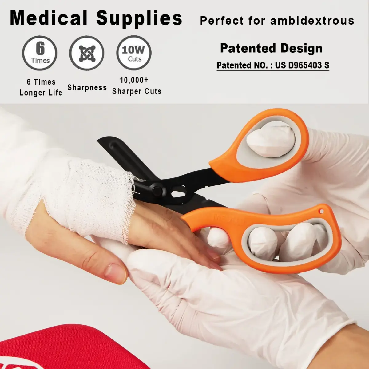 MEUUT 8-Inch Medical Trauma Shears (2-Pack) | Patented Surgical Grade Stainless Steel EMT Scissors - view 4