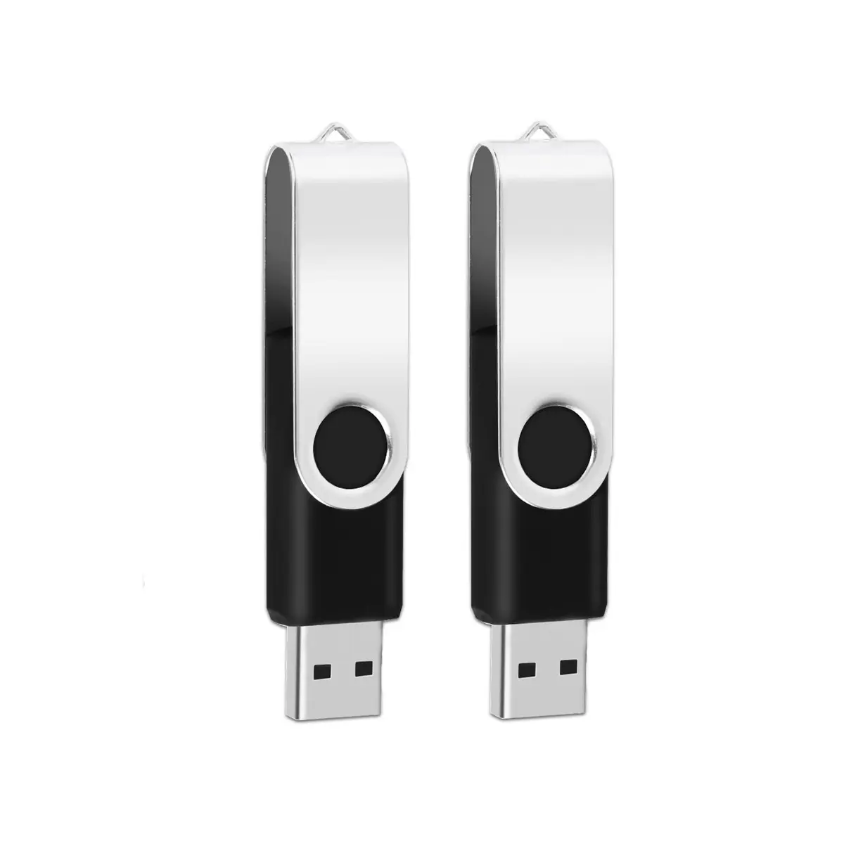 EASTBULL 1GB USB2.0 Flash Drive | Capless Metal Swivel Data Storage (1GB, Black) - view 5