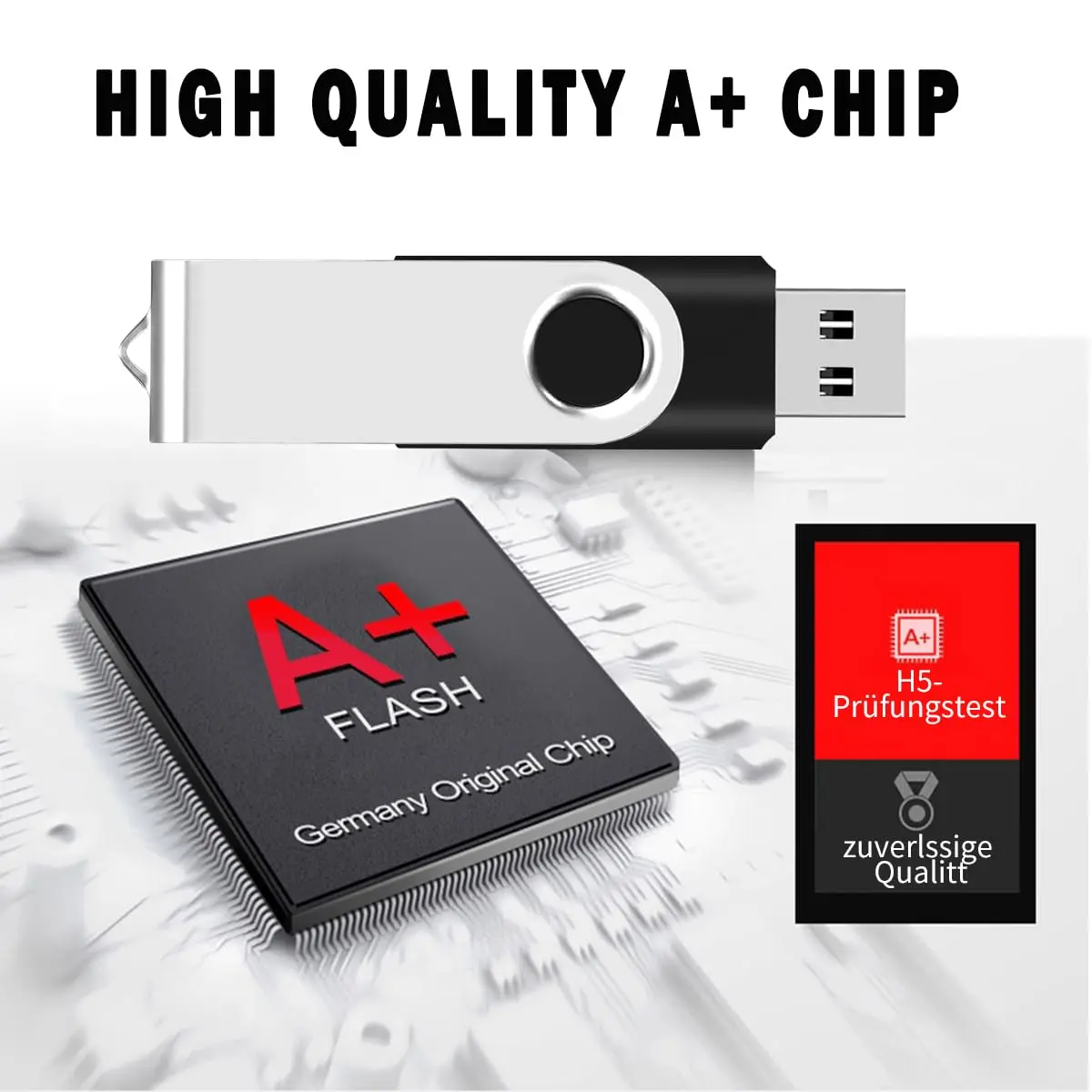 EASTBULL 1GB USB2.0 Flash Drive | Capless Metal Swivel Data Storage (1GB, Black) - view 6