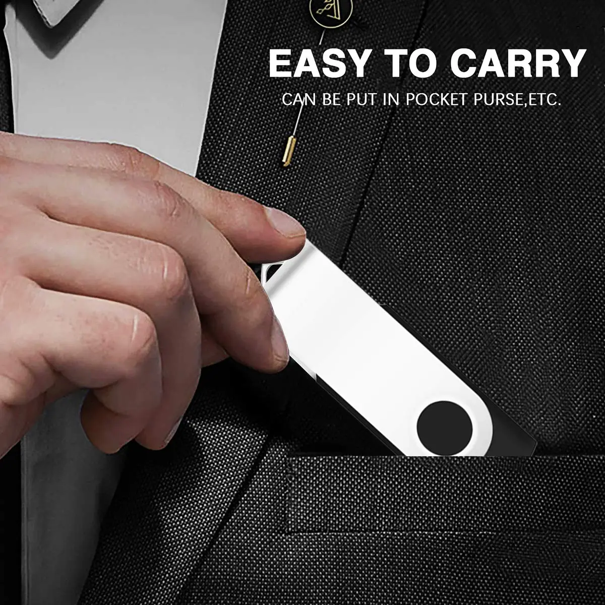 EASTBULL 1GB USB2.0 Flash Drive | Capless Metal Swivel Data Storage (1GB, Black) - view 7