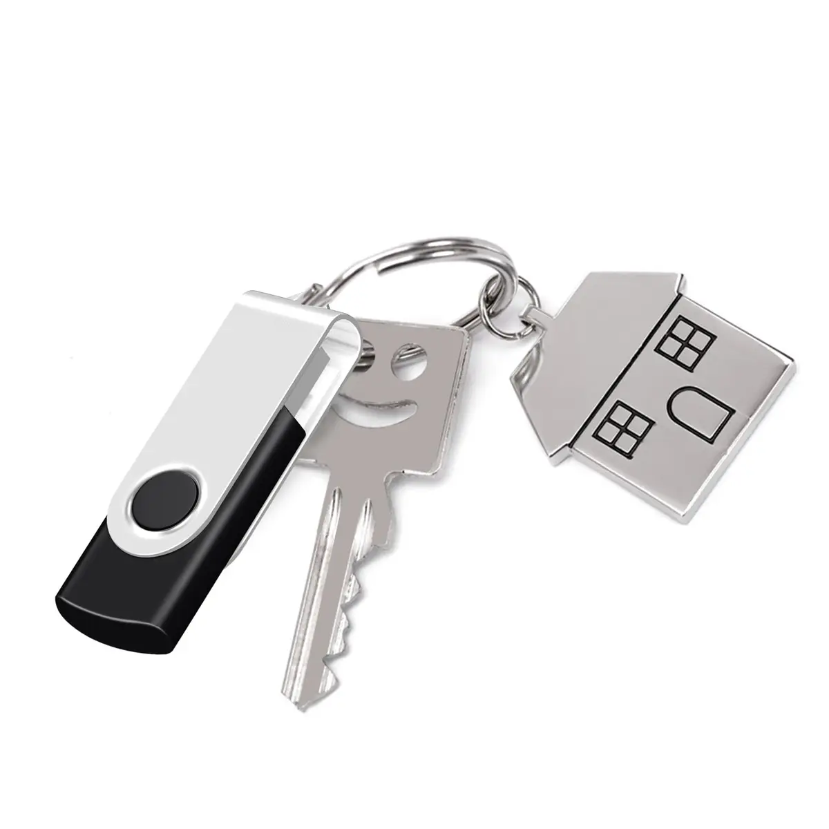 EASTBULL 1GB USB2.0 Flash Drive | Capless Metal Swivel Data Storage (1GB, Black) - view 3