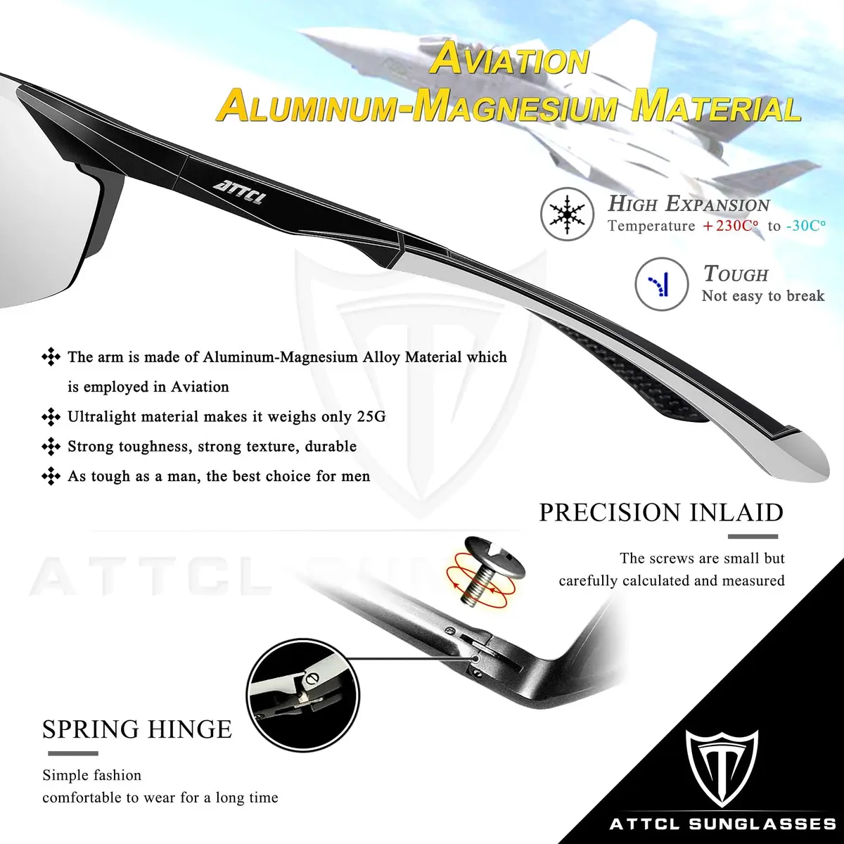 ATTCL Polarized Sports Sunglasses for Men | 64mm Lens Width - view 4