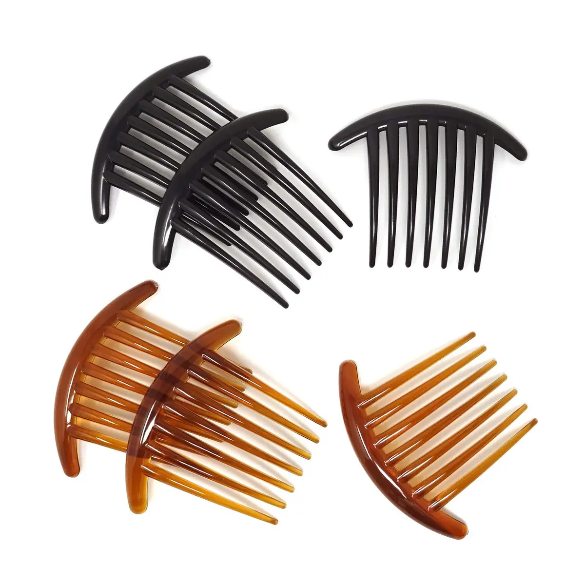 Honbay 6PCS Plastic 7 Tooth French Twist Combs Hair Side Combs Clips Accessory for Women and Girls (4Inch) | Durable, lightweight, fashionable - main product image