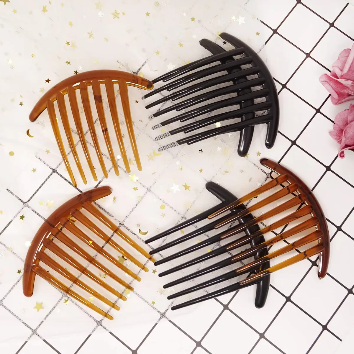 Honbay 6PCS Plastic 7 Tooth French Twist Combs Hair Side Combs Clips Accessory for Women and Girls (4Inch) | Durable, lightweight, fashionable - view 6