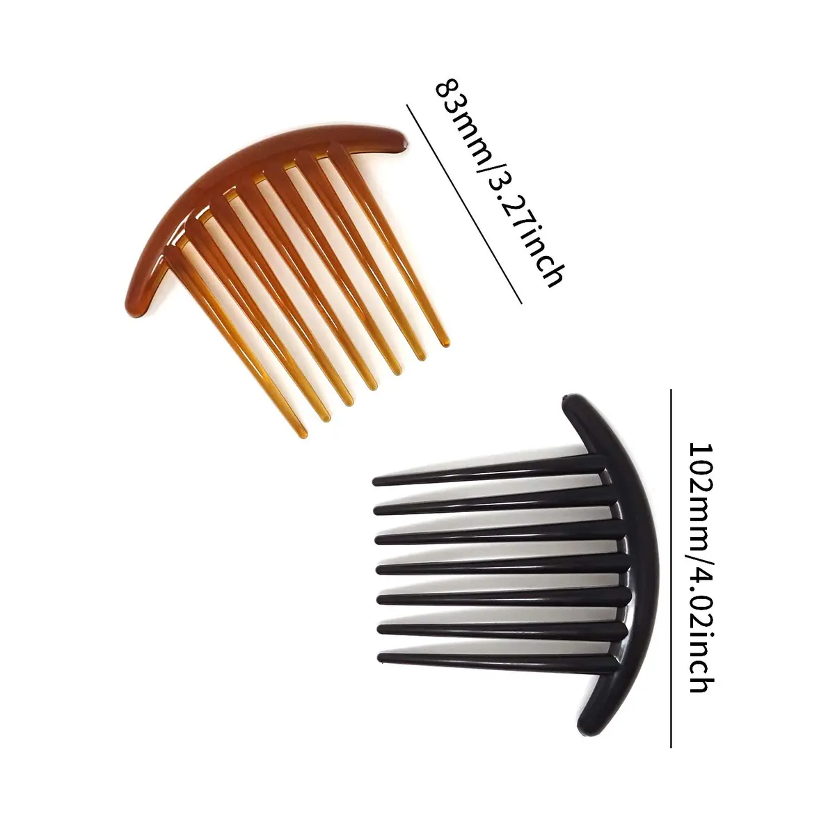 Honbay 6PCS Plastic 7 Tooth French Twist Combs Hair Side Combs Clips Accessory for Women and Girls (4Inch) | Durable, lightweight, fashionable - view 2