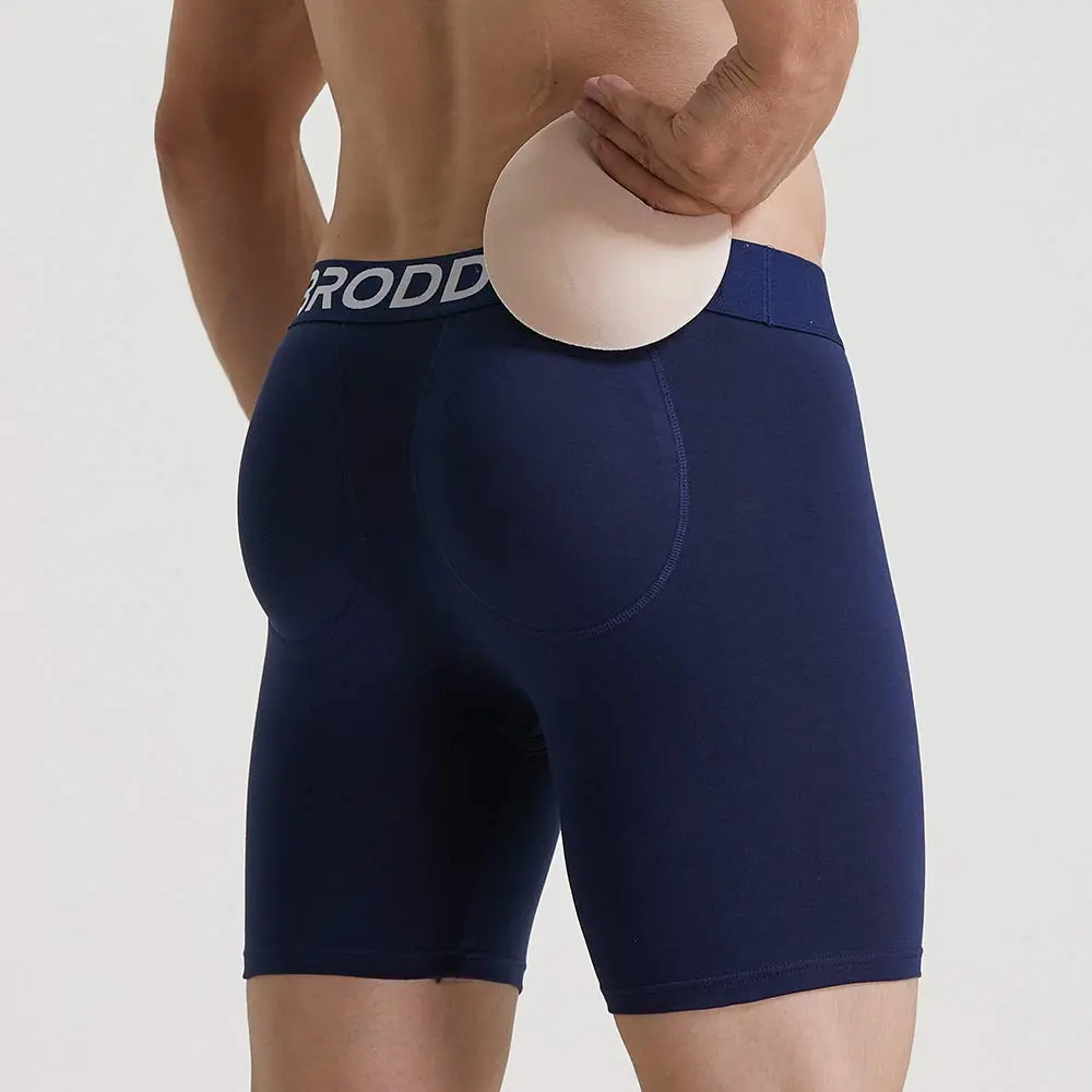 BRODDLE Men's Padded Boxer Briefs with Butt Enhancer — Navy Blue Large | Enhances Shape & Comfort - view 3