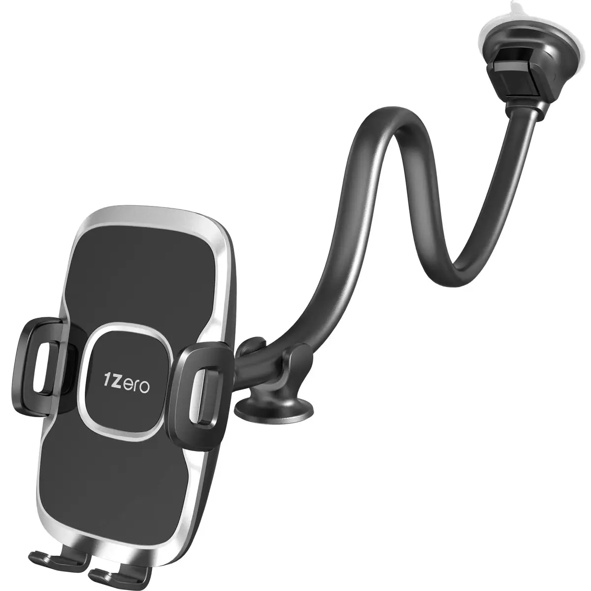 1Zero Car/Truck Phone Mount with 14-Inch Aluminum Gooseneck Long Arm | 360° Rotation & Strong Suction - main product image