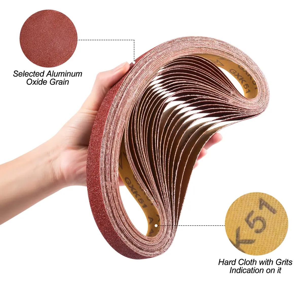 S SATC 1x30 Inch Sanding Belts 24-Pack (60-400 Grits) Aluminum Oxide | Heavy Duty Stripping & Sanding - view 4