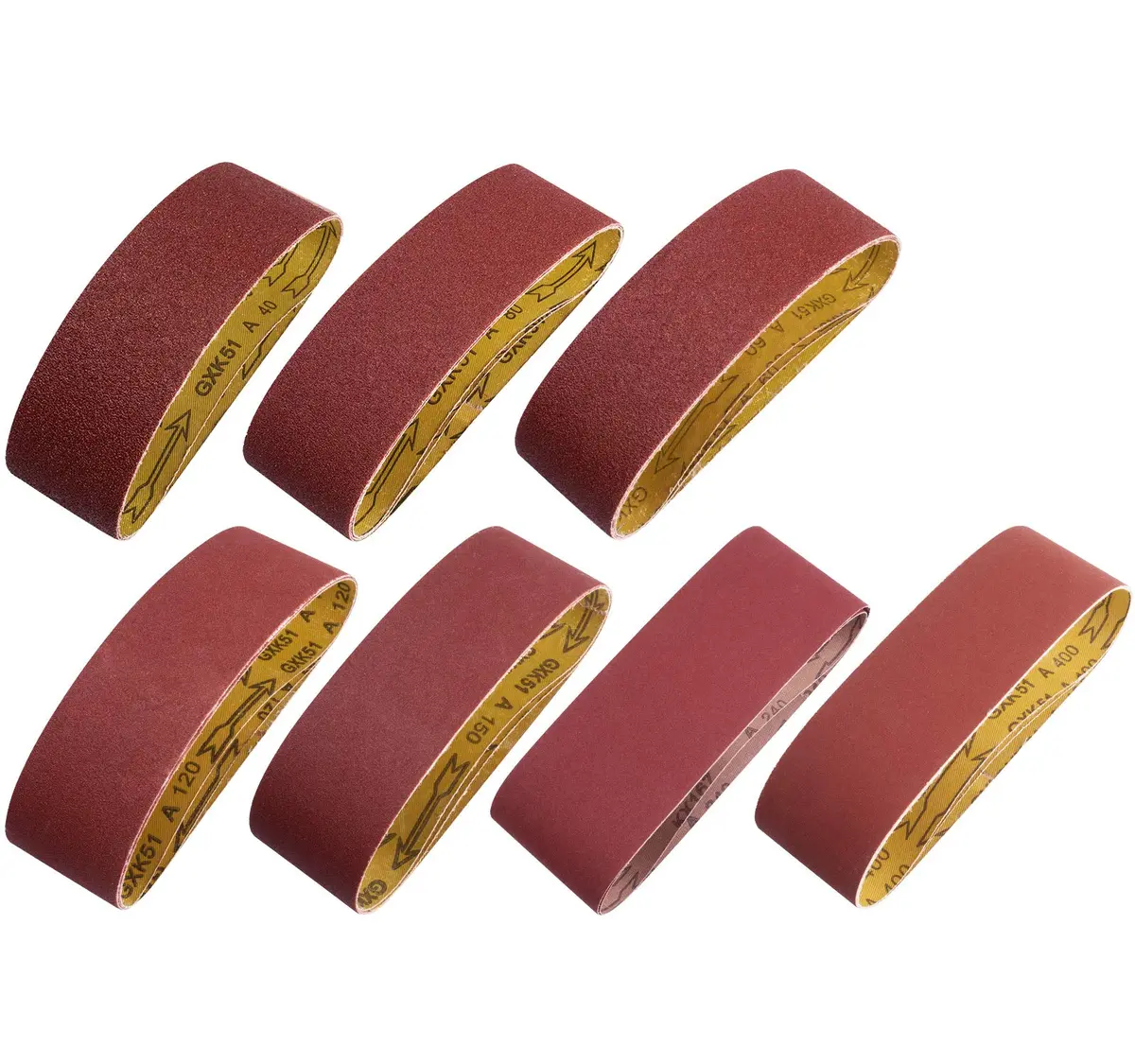 S SATC Sanding Belts 3x21 Inch Aluminum Oxide 20 PCS Assorted Grits | For Belt Sanders - main product image