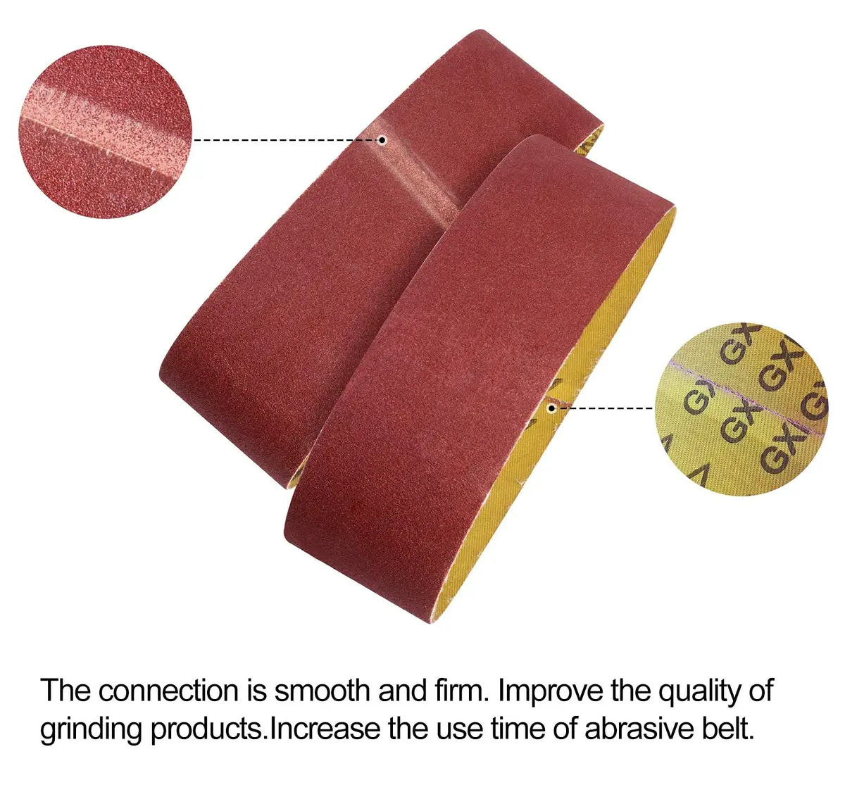 S SATC Sanding Belts 3x21 Inch Aluminum Oxide 20 PCS Assorted Grits | For Belt Sanders - view 6