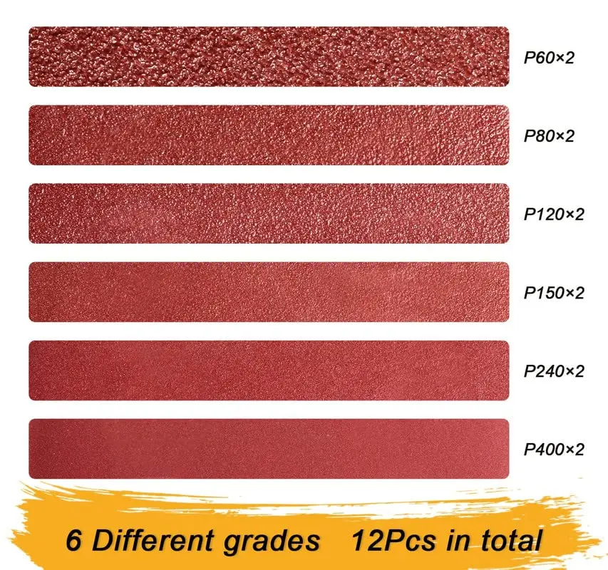 S SATC 4x36 Inch Sanding Belts 12-Pack (60-400 Grits) Aluminum Oxide | Heavy Duty Stripping & Finishing - view 2