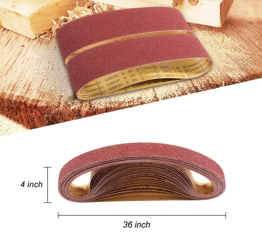 S SATC 4x36 Inch Sanding Belts 12-Pack (60-400 Grits) Aluminum Oxide | Heavy Duty Stripping & Finishing - view 4