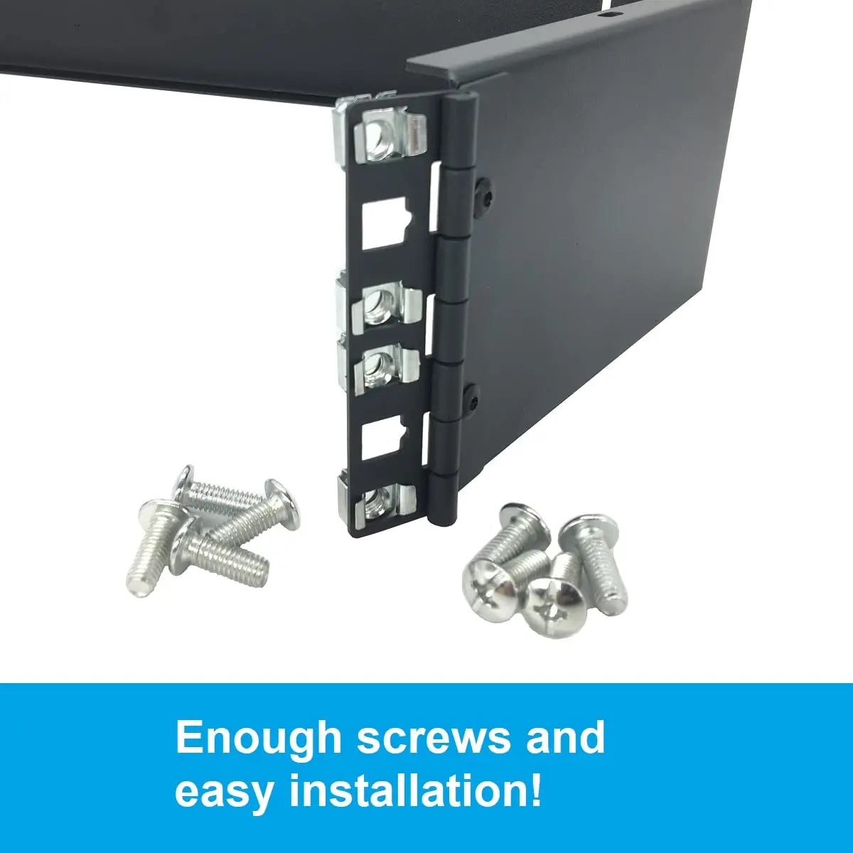 JINGCHENGMEI 2U 19-inch Hinged Wall Mount Patch Panel Bracket- 6-inch Deep | Easy Access & Maintenance (70-120 chars) - view 4