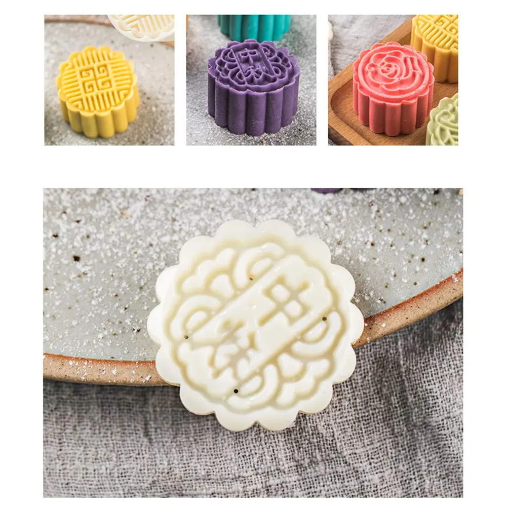 WeTop 6 PCS Round Moon Cake Mold Set 50g (1.8oz) | DIY Mid Autumn Festival Cookie Stamps - view 7