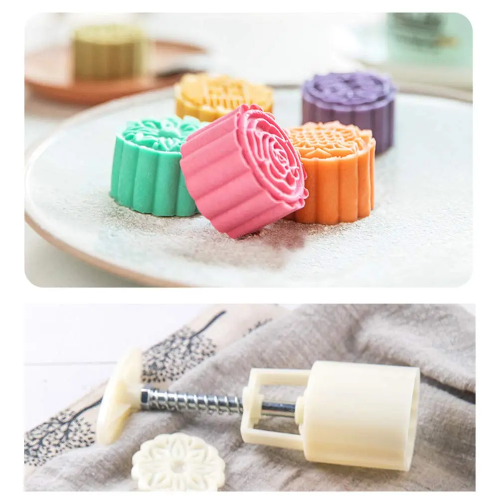 WeTop 6 PCS Round Moon Cake Mold Set 50g (1.8oz) | DIY Mid Autumn Festival Cookie Stamps - view 8