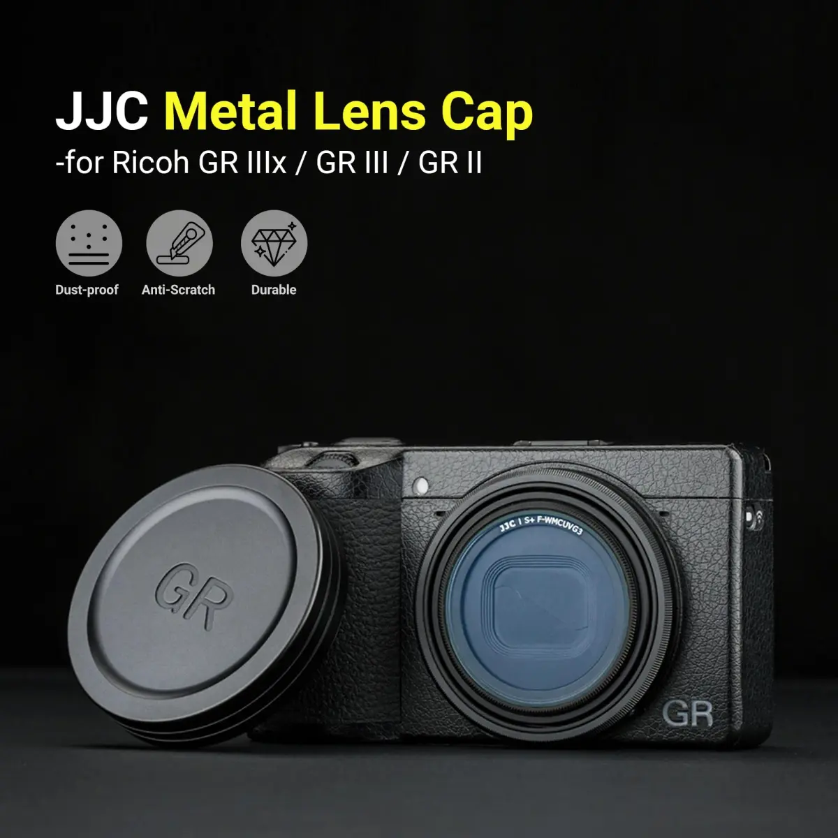 JJC Aluminum Lens Cap for Ricoh GR IIIx GR III HDF GR III GR III HDF GR II | 60mm (2.4 inches) Diameter - view 2