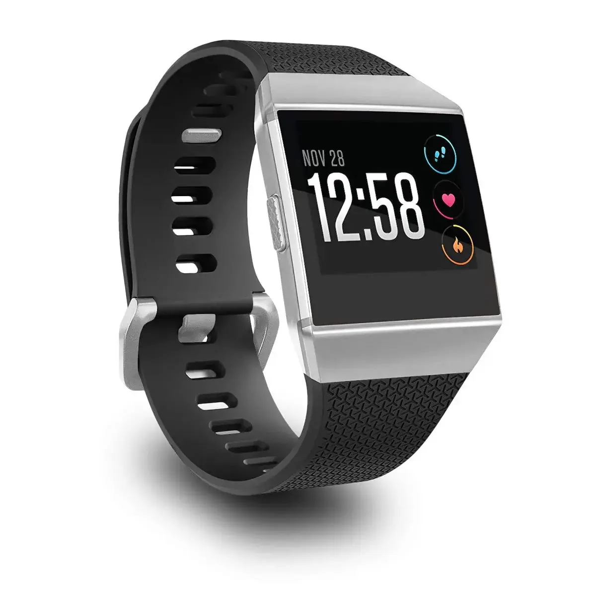 AIUNIT Replacement Band for Fitbit Ionic Smart Watch - Large (135-185mm) - Silver Buckle | Sport TPU Strap - main product image