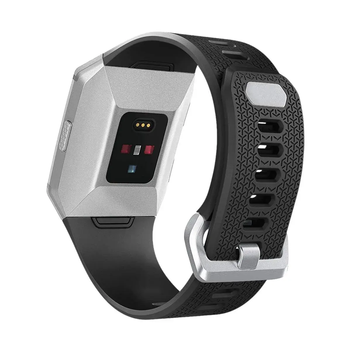 AIUNIT Replacement Band for Fitbit Ionic Smart Watch - Large (135-185mm) - Silver Buckle | Sport TPU Strap - view 2