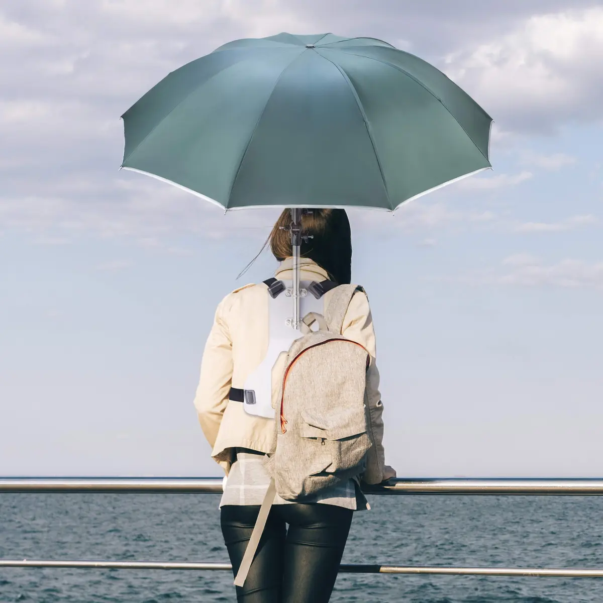 Primo Supply Wearable Hands-Free Umbrella 41 in (105 cm) | UV Sun & Rain Blocker for Outdoors - view 7