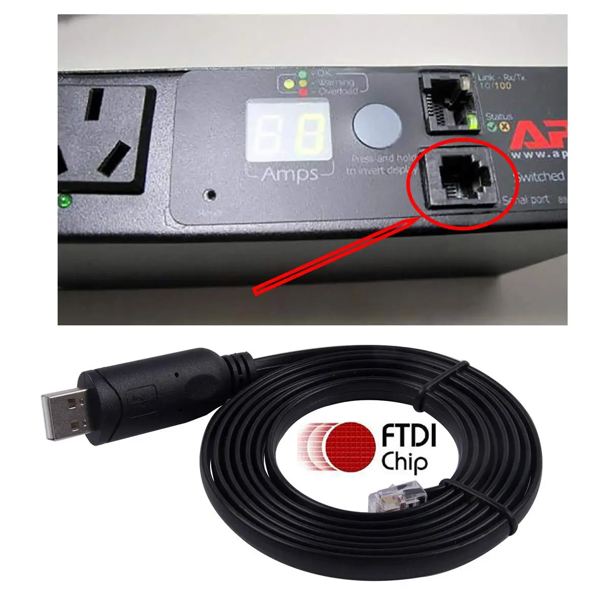 usangreen USB to RJ12 6P6C RS232 FTDI Serial Converter Cable 1.2m (3.94ft) | Genuine FTDI Chipset for APC UPS - view 6