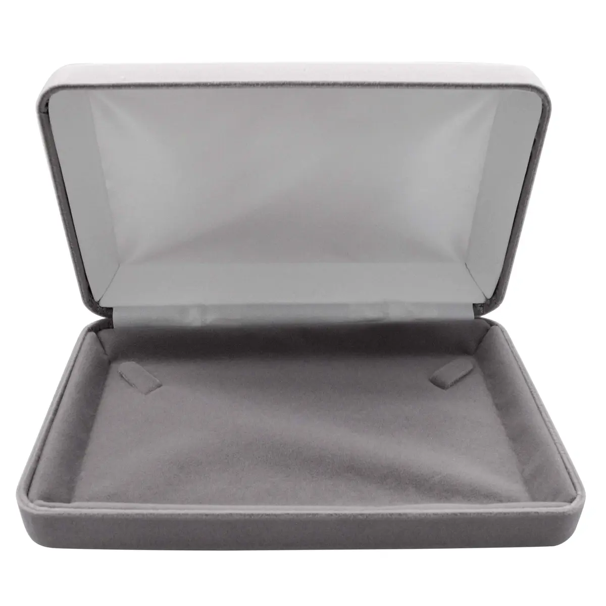 Isaac Kieran Stone Grey Velvet Necklace Gift Box 17.8cm (7 inch) | Travel Storage Display Case - view 2