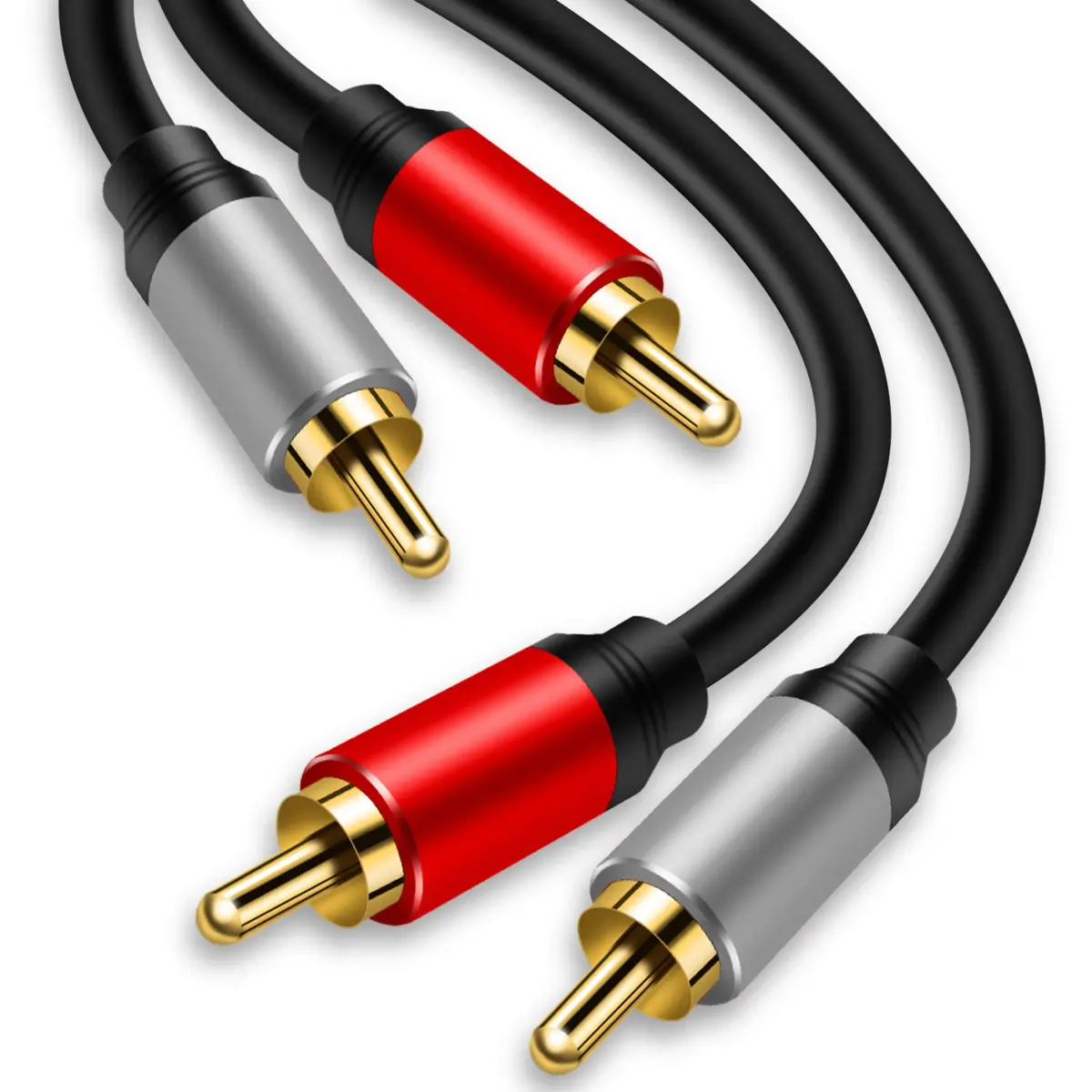 Tan QY 2RCA to 2RCA Stereo Audio Cable 1.8m (6Ft) | Gold-Plated Connectors for Clear Sound - main product image