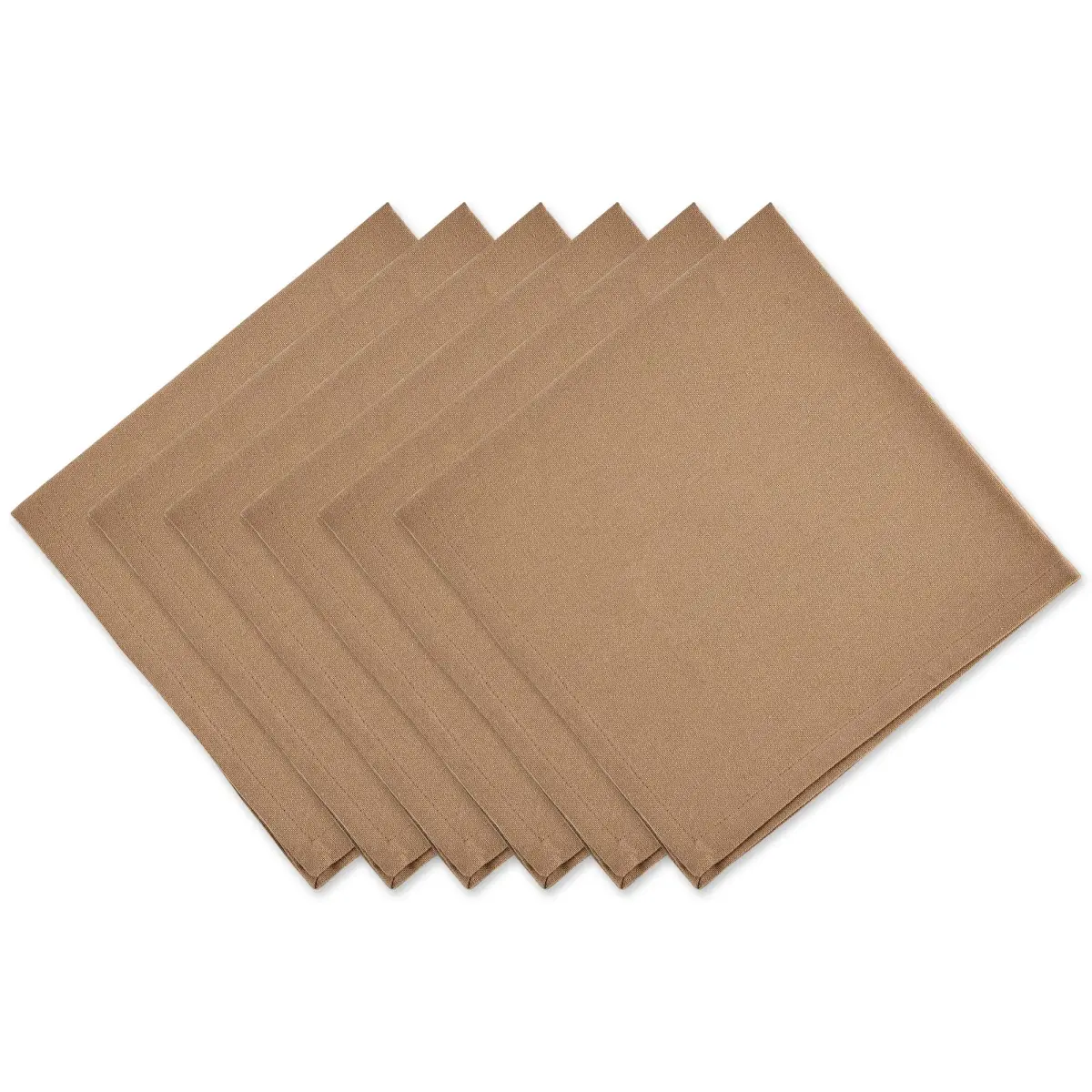 DII Solid Cotton Napkin Set 50.8cm x 50.8cm (20"x20") | Pack of 6 Stone Color - main product image
