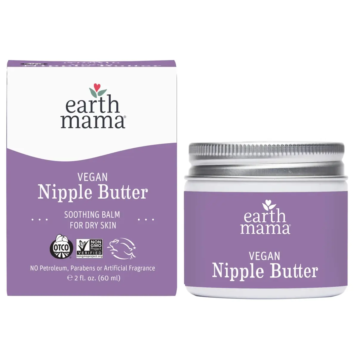 Earth Mama Vegan Nipple Butter 59ml (2 Fl Oz) | Cruelty-Free Lanolin-Free Breastfeeding Cream - main product image