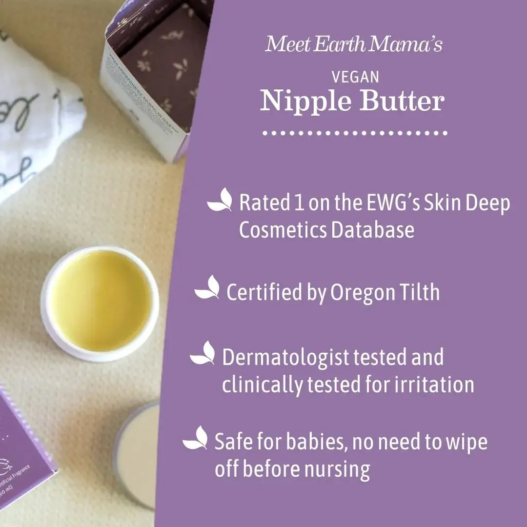 Earth Mama Vegan Nipple Butter 59ml (2 Fl Oz) | Cruelty-Free Lanolin-Free Breastfeeding Cream - view 4
