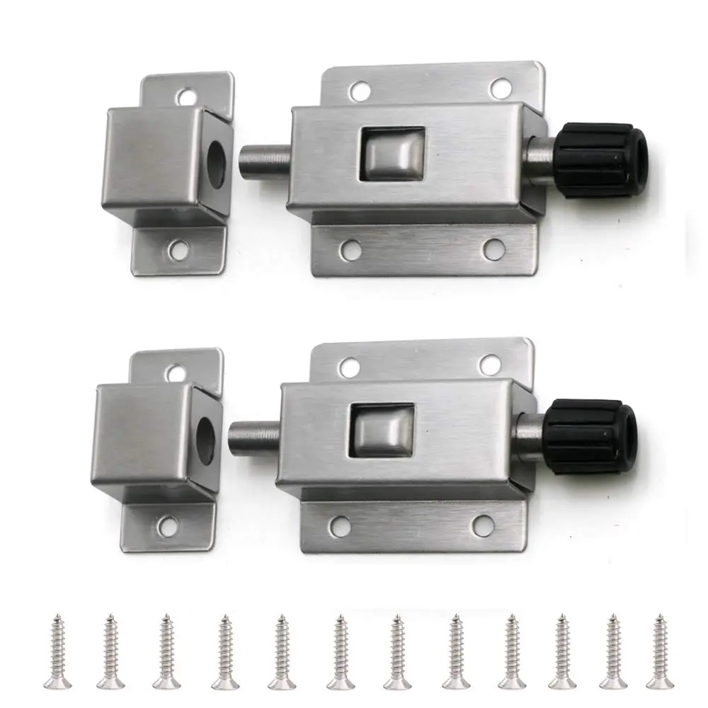 kaileyouxiangongsi Stainless Steel Gate Latch 2 Pack | Heavy Duty Spring Loaded Lock for Doors - main product image